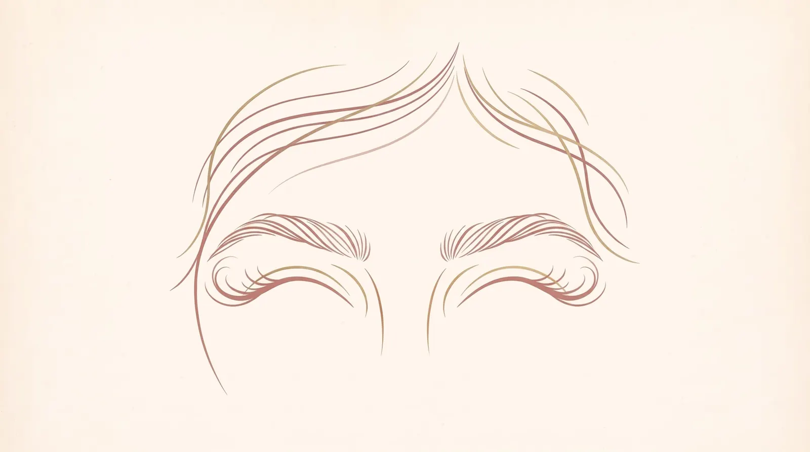 Ilustração em traço de uma testa serena, sem linhas de expressão